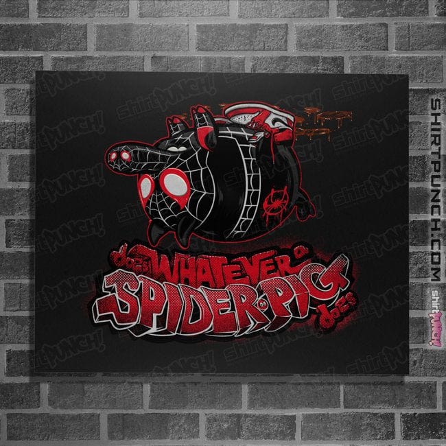 Secret_Shirts Posters / 4"x6" / Black Spider-Pig - 1610