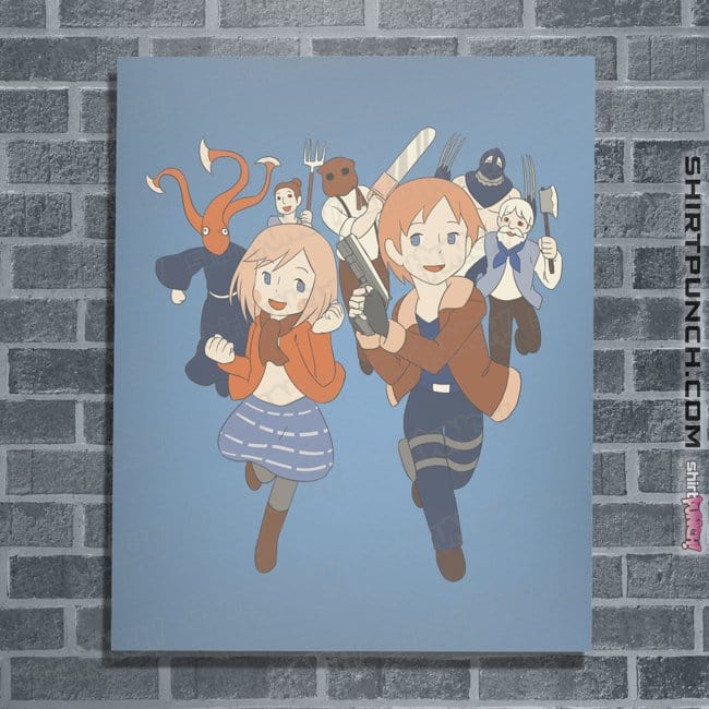 Daily_Deal_Shirts Posters / 4"x6" / Powder Blue Chibi Village