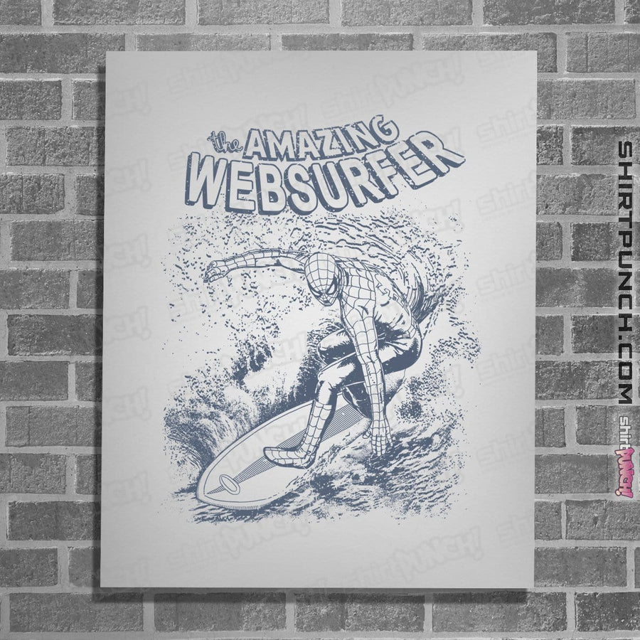 Shirts Posters / 4"x6" / White Web Surfer