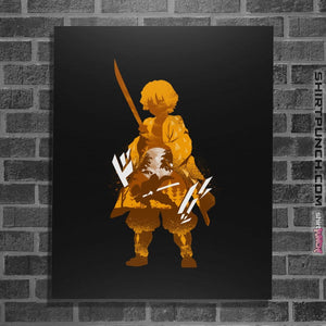 Shirts Posters / 4"x6" / Black Zenitsu Agatsuma