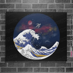 Daily_Deal_Shirts Posters / 4"x6" / Black Surfing The Great Wave