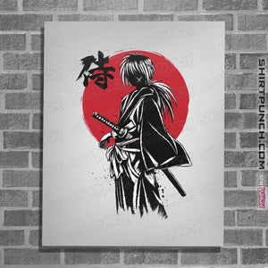 Daily_Deal_Shirts Posters / 4"x6" / White Kenshin Sumi-e