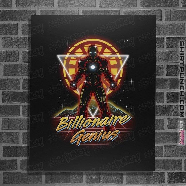Shirts Posters / 4"x6" / Black Retro Billionaire Genius