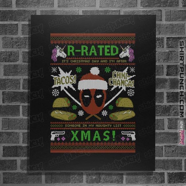Shirts Posters / 4"x6" / Black Rated R Christmas