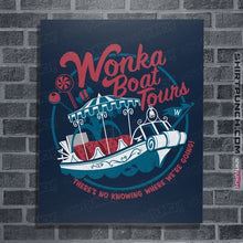 Load image into Gallery viewer, Secret_Shirts Posters / 4&quot;x6&quot; / Navy Wonka Boat Tours!
