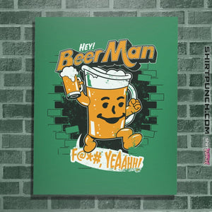 Shirts Posters / 4"x6" / Irish Green Hey Beer Man
