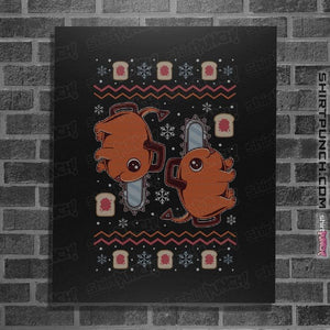 Shirts Posters / 4"x6" / Black Devil Dog Christmas