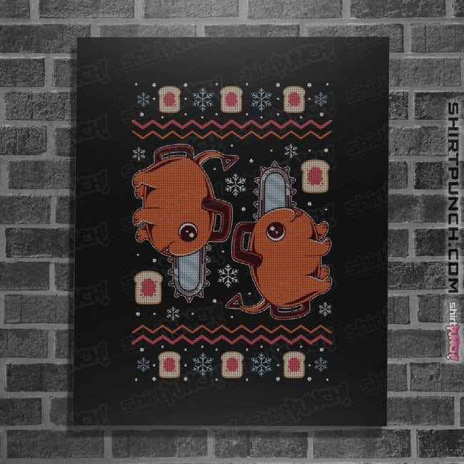 Shirts Posters / 4"x6" / Black Devil Dog Christmas