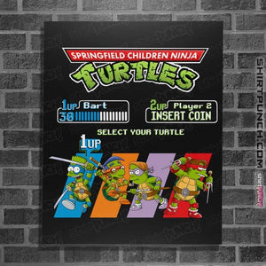 Daily_Deal_Shirts Posters / 4"x6" / Black Springfield Turtles