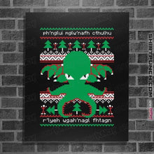 Load image into Gallery viewer, Shirts Posters / 4&quot;x6&quot; / Black Cthulhu Cultist Christmas
