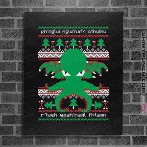 Shirts Posters / 4"x6" / Black Cthulhu Cultist Christmas