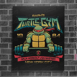 Daily_Deal_Shirts Posters / 4"x6" / Black Raph's Turtle Gym