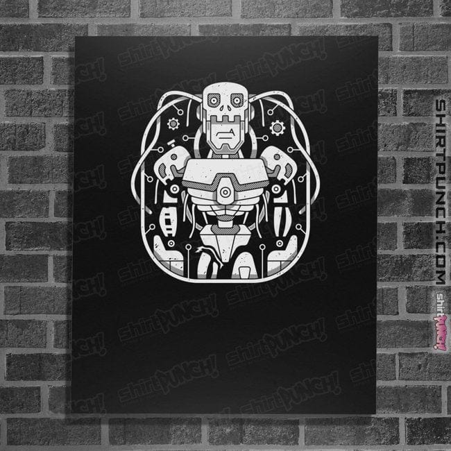 Shirts Posters / 4"x6" / Black Digital Mechanical Cyborg