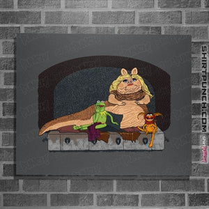 Daily_Deal_Shirts Posters / 4"x6" / Charcoal Piggy The Hutt