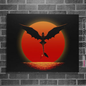 Shirts Posters / 4"x6" / Black Dragon on Sunset
