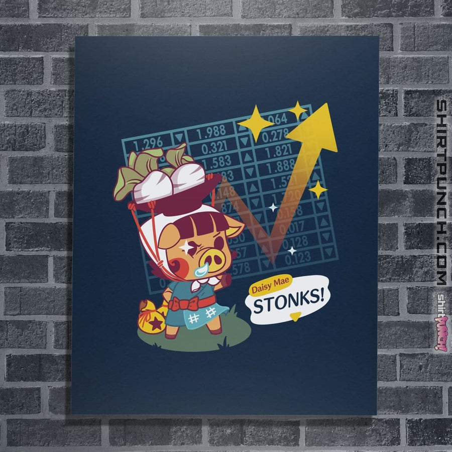 Shirts Posters / 4"x6" / Navy Turnip Stonks