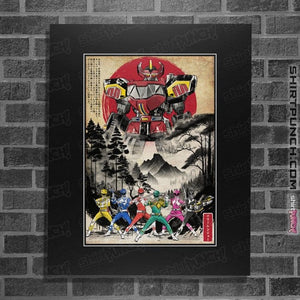 Daily_Deal_Shirts Posters / 4"x6" / Black Rangers In Japan Woodblock