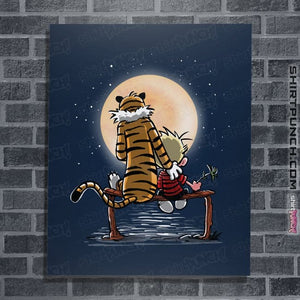 Daily_Deal_Shirts Posters / 4"x6" / Navy Calvin Friends