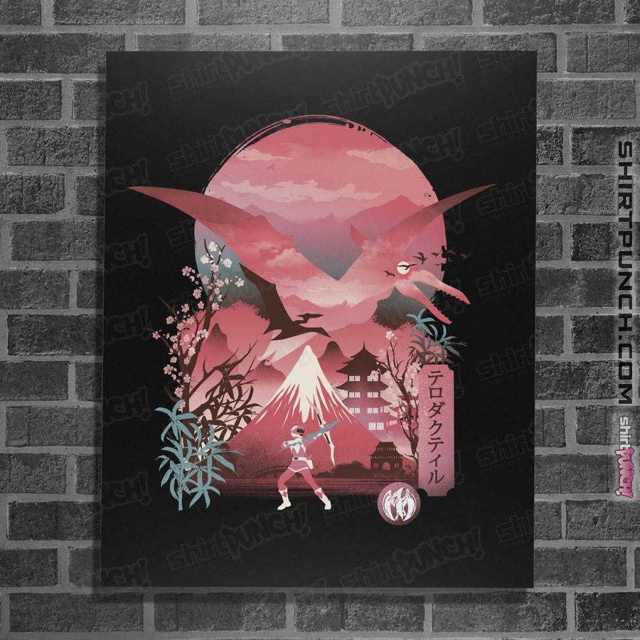 Shirts Posters / 4"x6" / Black Pink Ranger Ukiyoe