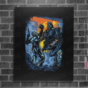 Secret_Shirts Posters / 4"x6" / Black Robocop VS Robocain