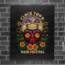 Load image into Gallery viewer, Daily_Deal_Shirts Posters / 4&quot;x6&quot; / Black Clock Town Mask Festival
