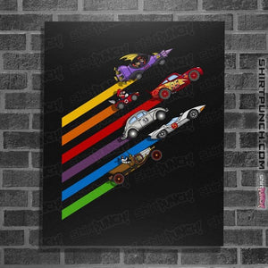 Daily_Deal_Shirts Posters / 4"x6" / Black Racing Streaks