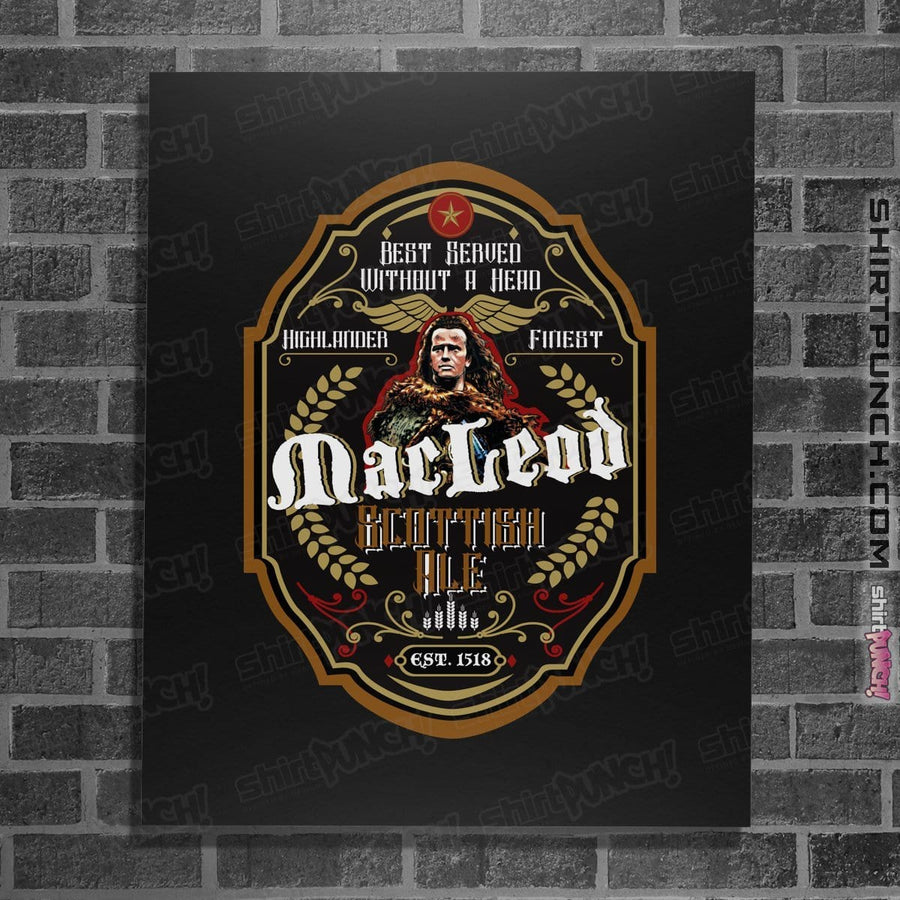 Shirts Posters / 4"x6" / Black Connor MacLeod Ale
