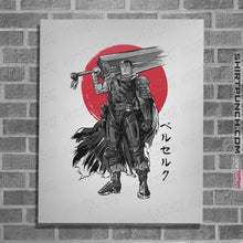 Load image into Gallery viewer, Daily_Deal_Shirts Posters / 4&quot;x6&quot; / White Black Swordsman Sumi-e
