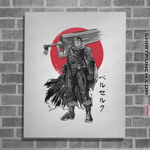 Daily_Deal_Shirts Posters / 4"x6" / White Black Swordsman Sumi-e