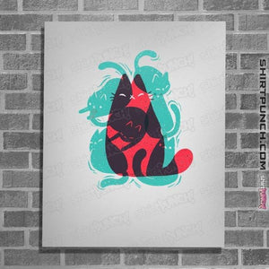 Shirts Posters / 4"x6" / White Cat Shapes