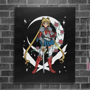 Daily_Deal_Shirts Posters / 4"x6" / Black Full Armor Moon