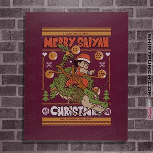 Shirts Posters / 4"x6" / Maroon Merry Saiyan Christmas