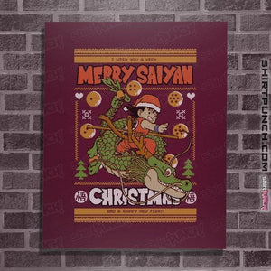Shirts Posters / 4"x6" / Maroon Merry Saiyan Christmas
