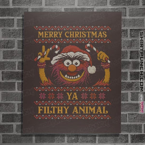 Daily_Deal_Shirts Posters / 4"x6" / Dark Chocolate Merry Christmas Filthy Animal
