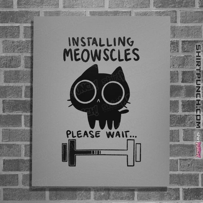 Secret_Shirts Posters / 4"x6" / Sports Grey Installing Meowscles