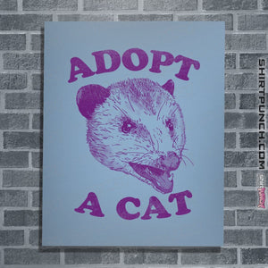 Shirts Posters / 4"x6" / Powder Blue Adopt A Cat