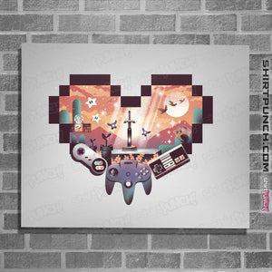 Shirts Posters / 4"x6" / White Zelda Heart