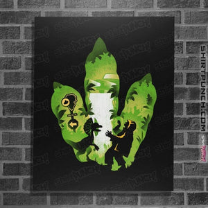 Daily_Deal_Shirts Posters / 4"x6" / Black Dilophosaurus Footprint