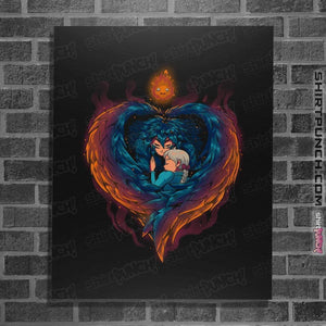 Shirts Posters / 4"x6" / Black Heart On Fire