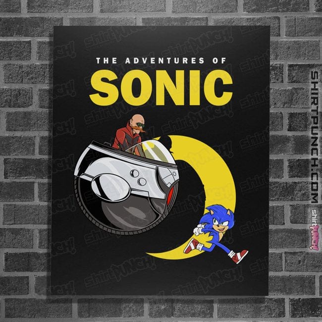 Secret_Shirts Posters / 4"x6" / Black Adventures Of Sonic