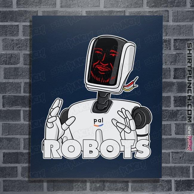 Daily_Deal_Shirts Posters / 4"x6" / Navy Robots