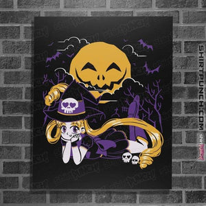 Daily_Deal_Shirts Posters / 4"x6" / Black Magical Halloween Moon