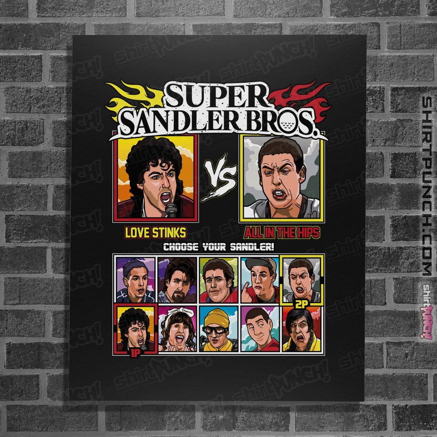 Shirts Posters / 4"x6" / Black Super Sandler Bros