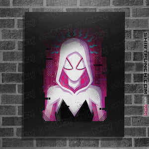 Daily_Deal_Shirts Posters / 4"x6" / Black Glitch Spider-Gwen