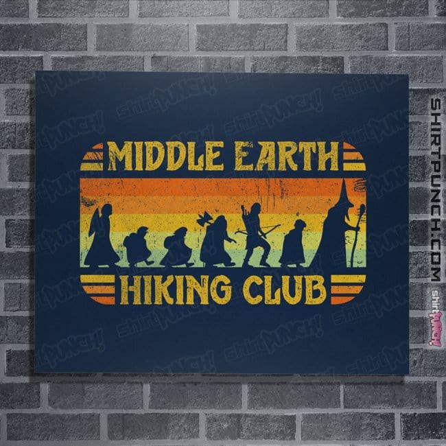 Daily_Deal_Shirts Posters / 4"x6" / Navy Middle Earth Hiking Club