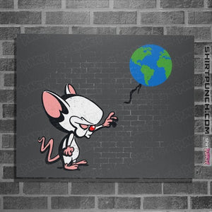 Daily_Deal_Shirts Posters / 4"x6" / Charcoal Mouse With World