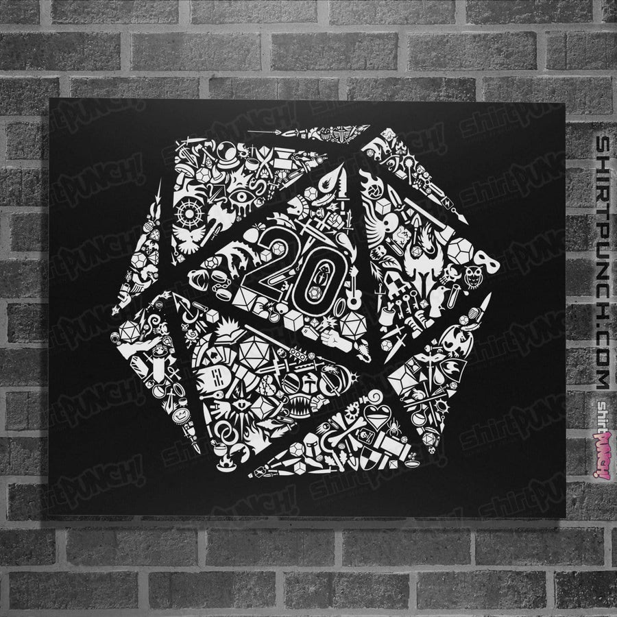 Shirts Posters / 4"x6" / Black Mosaic D20