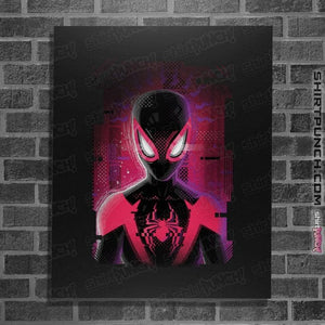 Daily_Deal_Shirts Posters / 4"x6" / Black Glitch Miles Spider
