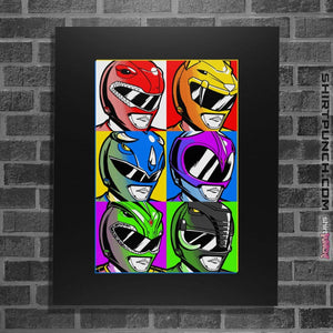 Shirts Posters / 4"x6" / Black Pop Art Power Rangers