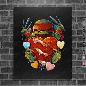 Daily_Deal_Shirts Posters / 4"x6" / Black Love Turtle